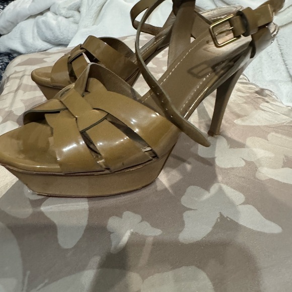 Yves Saint Laurent Women's Tan Heeled Sandals - Picture 4 of 9